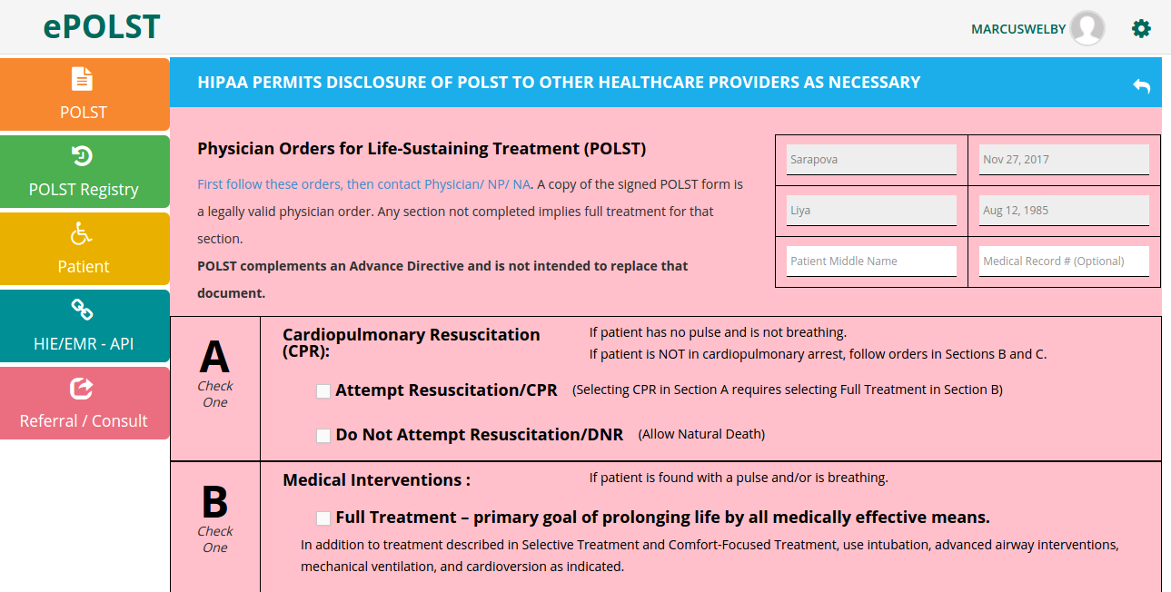 POLST Screening