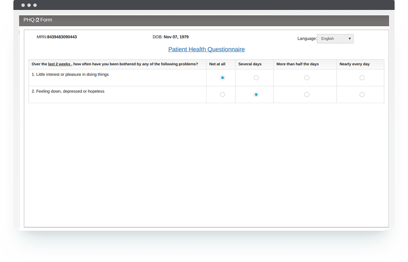 PHQ2 Health Screening